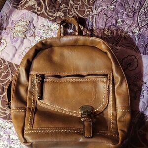 BOC Tan Leather Backpack